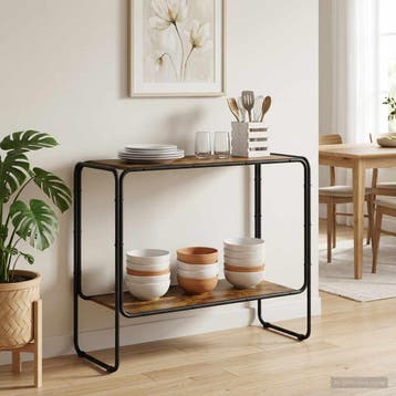vidaXL Dressoir Gerookt eiken 93.5 x 38 x 75 cm Bewerkt hout, Verzenden, Nieuw