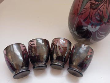 Drankservies - argento - Zilver, Glas - Likeurset voor 4