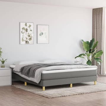 vidaXL Boxspring bed stof donkergrijs 160x200 cm, Verzenden, Nieuw