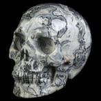 500 g Picasso-Jaspis schedel – grafisch getekend uniek, Verzamelen, Mineralen en Fossielen