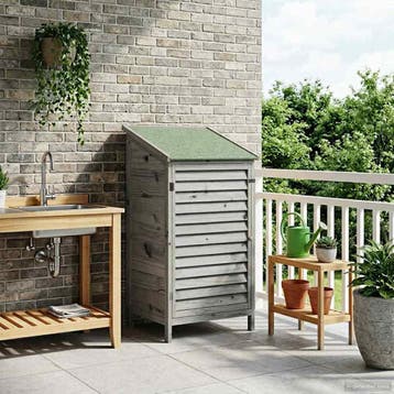 vidaXL Tuin Shed met dak Grijs 59 x 56 x 113,5 cm Massief, Verzenden, Nieuw