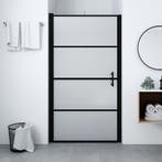 vidaXL Douchedeur mat 100x178 cm gehard glas zwart, Verzenden