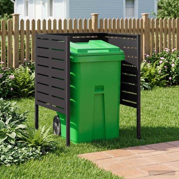vidaXL Vuilnisbak Scherm 85 x 85 x 113 cm Staal Zwart, Tuin en Terras, Verzenden, Nieuw