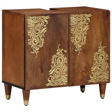 Wastafelkast mangohout 62cm | Retour deal | 34% korting, Verzenden, Wastafelkast