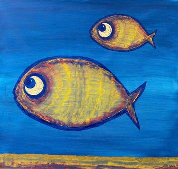Denis Kuvayev (1971) - Goldfish on golden bottom - XL