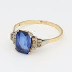 Ring - 18 karaat Geel goud - Saffier, Handtassen en Accessoires, Ringen, Nieuw