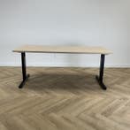 bureau 180x80 cm, licht eiken - zwart, Huis en Inrichting, Bureaus, Gebruikt