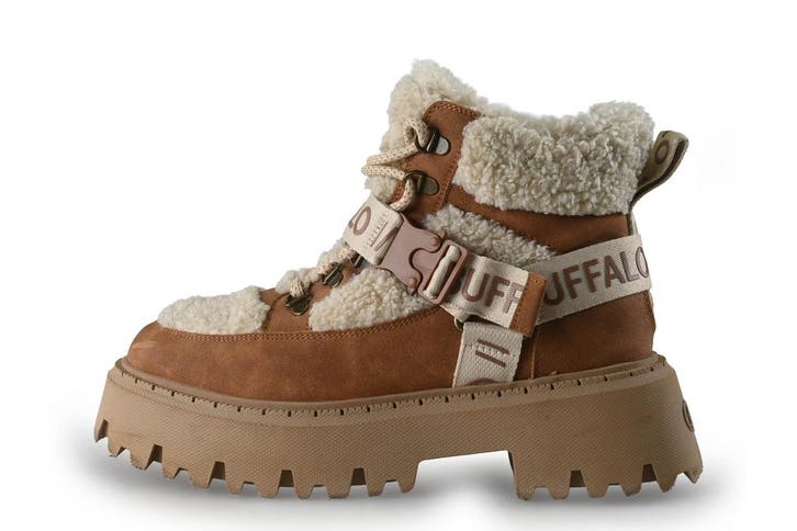 Buffalo Veterboots in maat 42 Beige, Kleding | Dames, Schoenen, Beige, Zo goed als nieuw, Overige typen, Verzenden