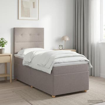 vidaXL Boxspringbed met matras met hoofdeinde Taupe 80 x 200, Verzenden, Nieuw