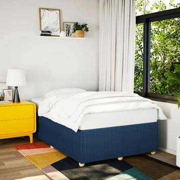 vidaXL Bedframe zonder matras 120x200 cm stof blauw, Verzenden