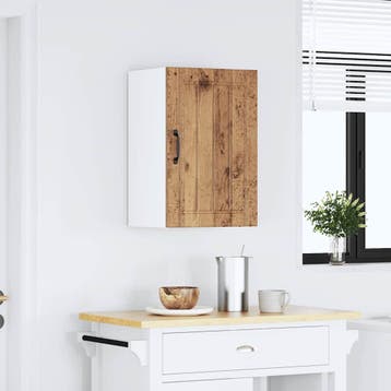 vidaXL Keukenbovenkast Lucca bewerkt hout oud houtkleurig, Verzenden