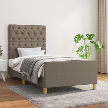 vidaXL Bedframe zonder matras 80x200 cm stof taupe, Verzenden, Nieuw