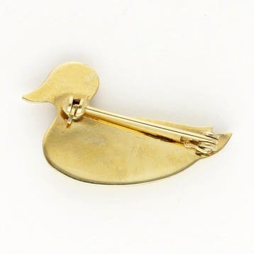 Broche - 18 carats Or jaune Diamant (Naturelle) - Emaille -