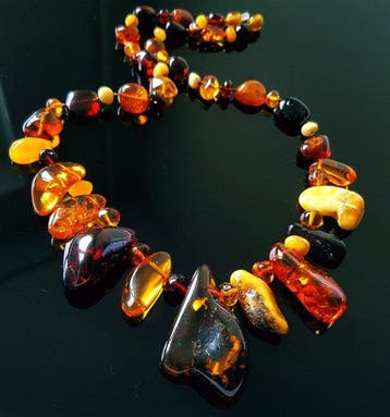 Amber Vintage halsketting van natuurlijk Baltisch amber- 43