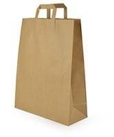 Papieren Draagtas plat handgreep 32x12x40 cm set 25 stuks, Nieuw
