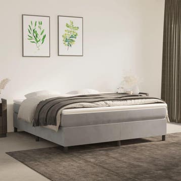 vidaXL Boxspring bed 180x200 cm fluweel lichtgrijs, Verzenden, Nieuw