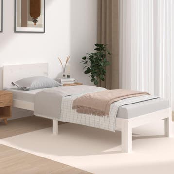 vidaXL Bedframe massief hout wit 75x190 cm, Verzenden