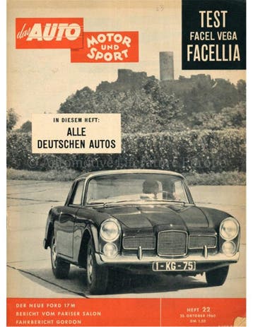 1960 DAS AUTO MOTOR UND SPORT MAGAZINE 22 DUITS, Nieuw