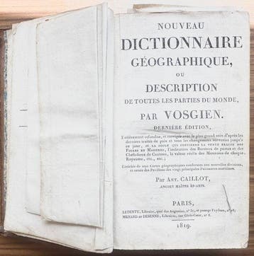 Caillot A. & Vosgien A - Nouveau Dictionnaire Géographique,