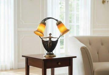 Verre Art de France - Lamp - Art Deco - Glaspasta en, Antiek en Kunst