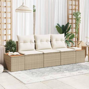 vidaXL Tuinbank Set 3 st 3-Aantal zitplaatsen beige en, Verzenden