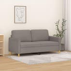 vidaXL Tweezitsbank / zetel 140 cm stof taupe, Verzenden
