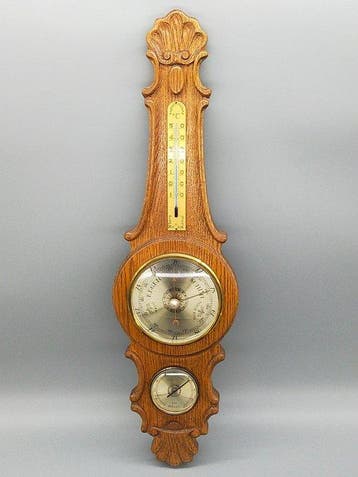 Wetterstation Barometer Thermometer Hygrometer Holz West