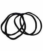 Haarband Sport 1cm - Endless Elastiek - Nylon - Zwart - Set