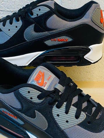 Nike - Air Max 90 Black Pewter Red Red P47,5 - Sneakers -, Nieuw
