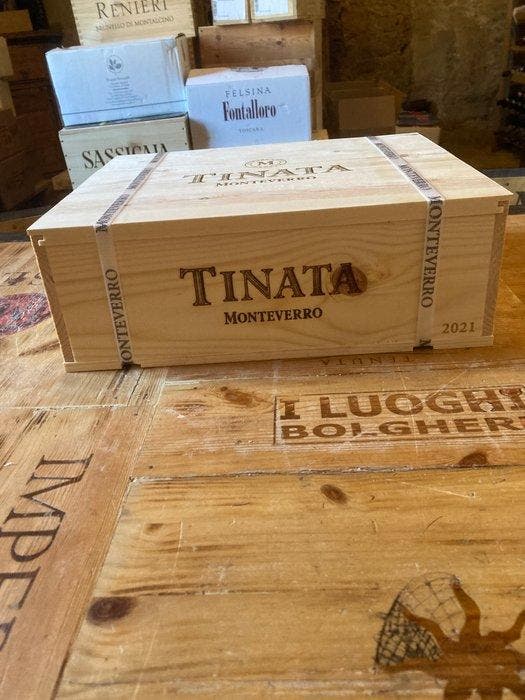 2021 Monteverro, Tinata - Toscane - 3 Flessen (0.75 liter), Verzamelen, Wijnen