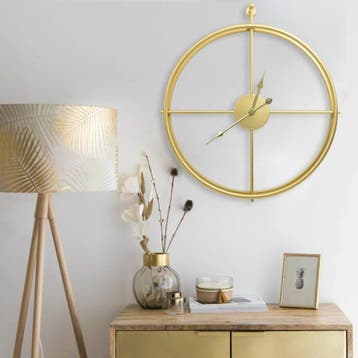 vidaXL Wandklok 52 cm ijzer goudkleurig, Verzenden