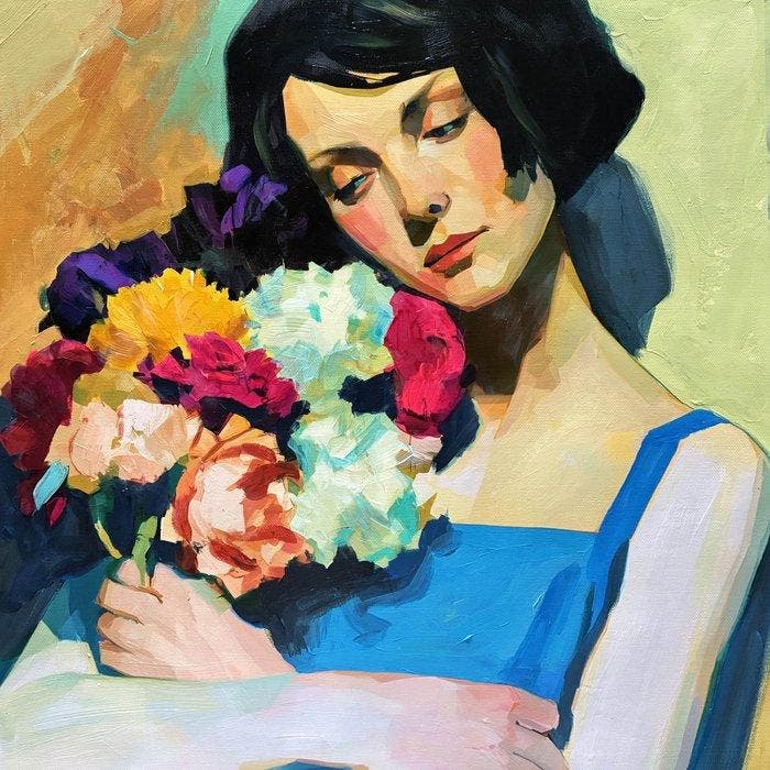 Néo Pablo - An Armful of Spring - Unique work, Antiek en Kunst, Kunst | Schilderijen | Modern