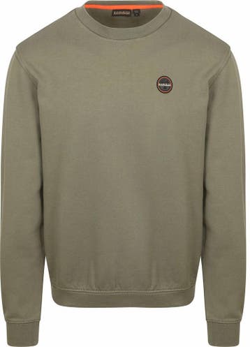 Napapijri Badge Sweater Olijfgroen maat Maat 52/54 (L) Heren, Verzenden