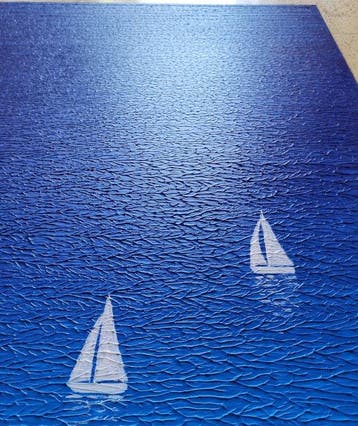 Elena M. - Blue ocean, n.27 - textured painting - ready to