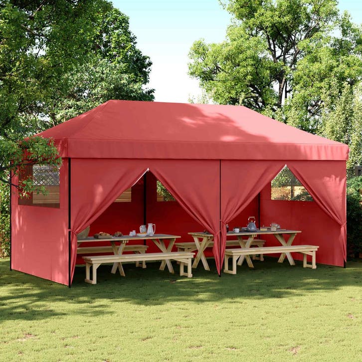 vidaXL Partytent Bordeauxrood 292 x 580 x 315 cm Oxford Stof, Jardin & Terrasse, Tonnelles, Envoi