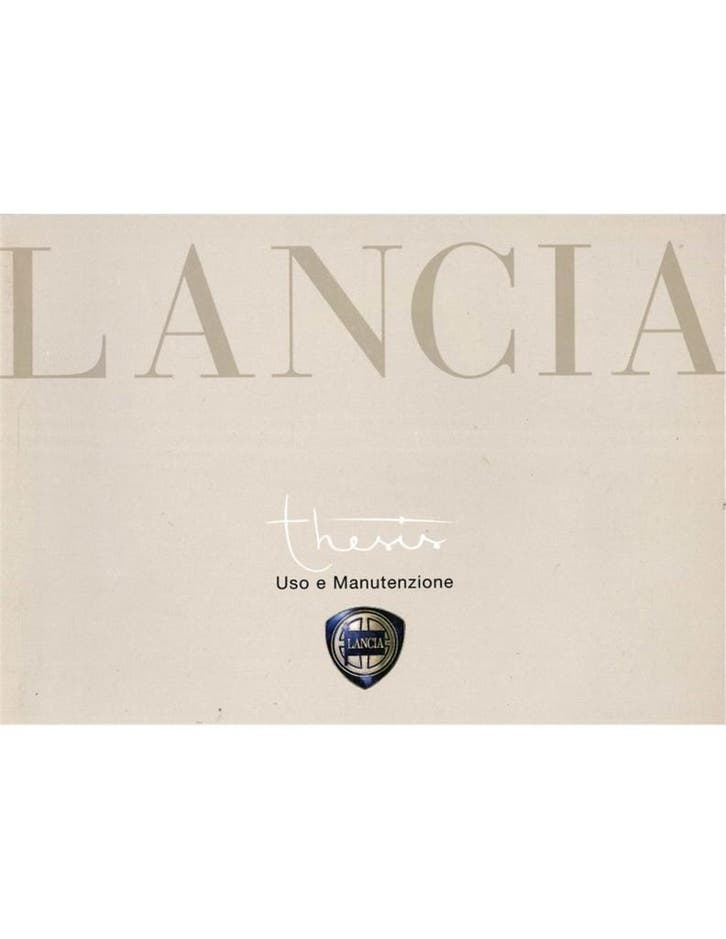2002 LANCIA THESIS INSTRUCTIEBOEKJE ITALIAANS, Auto diversen, Handleidingen en Instructieboekjes