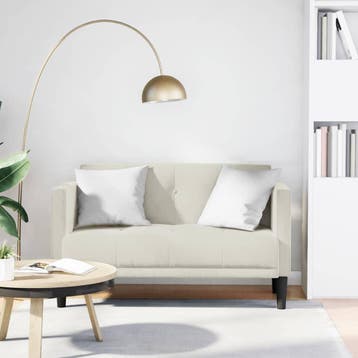 vidaXL Loveseat bank / zetel crème 111 cm fluweel, Huis en Inrichting, Verzenden, Nieuw