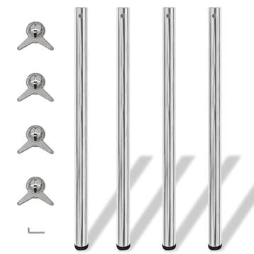 vidaXL Tafelpoten in hoogte verstelbaar chroom 1100 mm 4 st, Huis en Inrichting, Verzenden, Nieuw