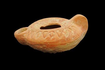 Oud-Romeins Terracotta Versierde olielamp - 90 mm (Zonder