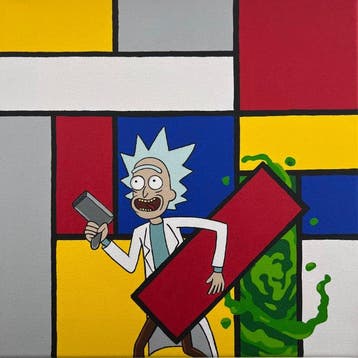 PAAPI (1986) - Rick Sanchez (Rick and Morty) x Mondriaan, Antiek en Kunst