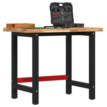 vidaXL Werkbank rechthoekig 100x60x83 cm massief acaciahout, Verzenden