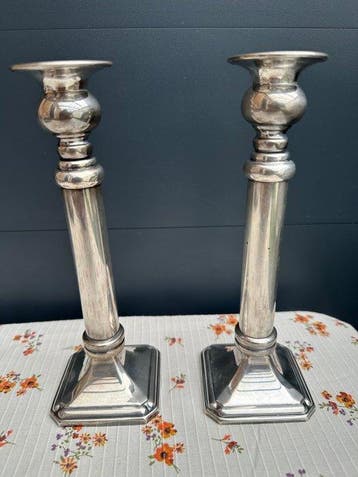 Kandelaar (2) - .925 zilver - Zilveren kandelaar 925