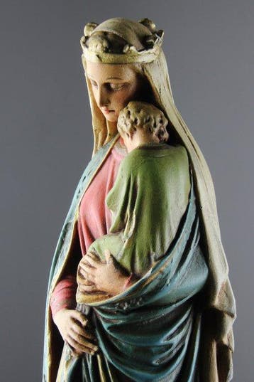 After H. Bouriché - Beeld, Sedes Sapientiae - 44 cm - Gips