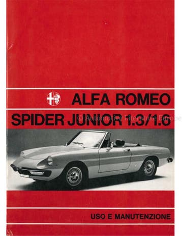 1972 ALFA ROMEO SPIDER 1300 1600 JUNIOR INSTRUCTIEBOEKJE I.., Ophalen of Verzenden