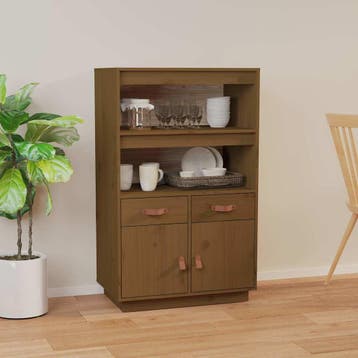 vidaXL Hoge kast 67x40x108,5 cm massief grenenhout, Huis en Inrichting, Verzenden, Nieuw