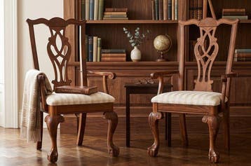 Stoel (2) - Hout, Textiel - Armstoel