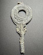 Oud-Romeins Lood Prachtige votieve spiegel, rijkelijk, Antiek en Kunst