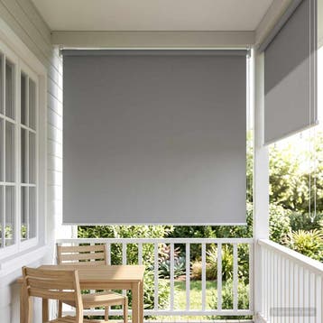 vidaXL Buitenrolgordijn UV-bescherming Lichtgrijs 125 x 140, Verzenden, Nieuw