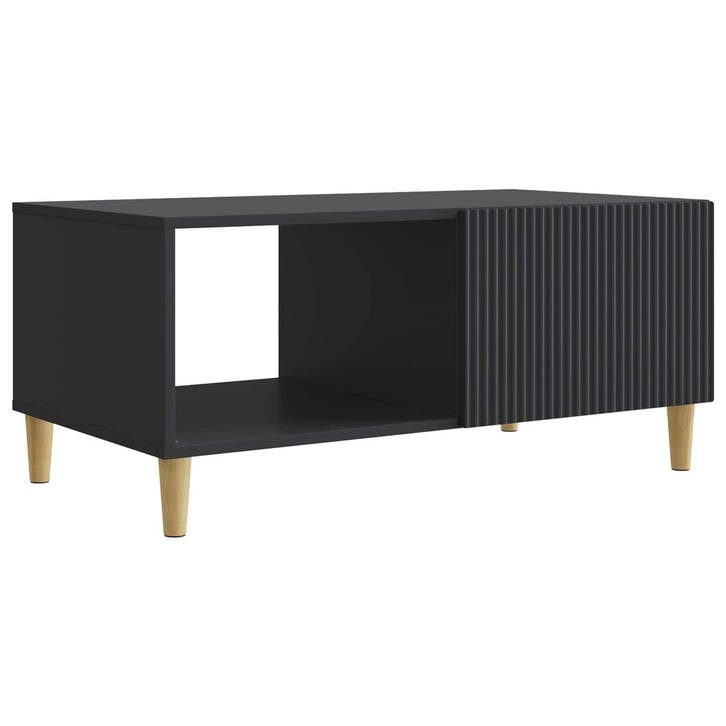 vidaXL Salontafel Zwart 90 x 50 x 40 cm Bewerkt hout, Huis en Inrichting, Tafels | Salontafels, Nieuw, Verzenden