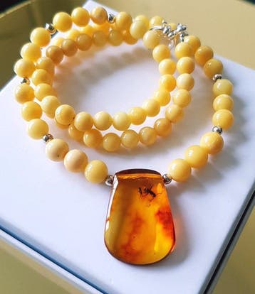 Amber Zeer zeldzame natuurlijke Baltische barnsteen ketting